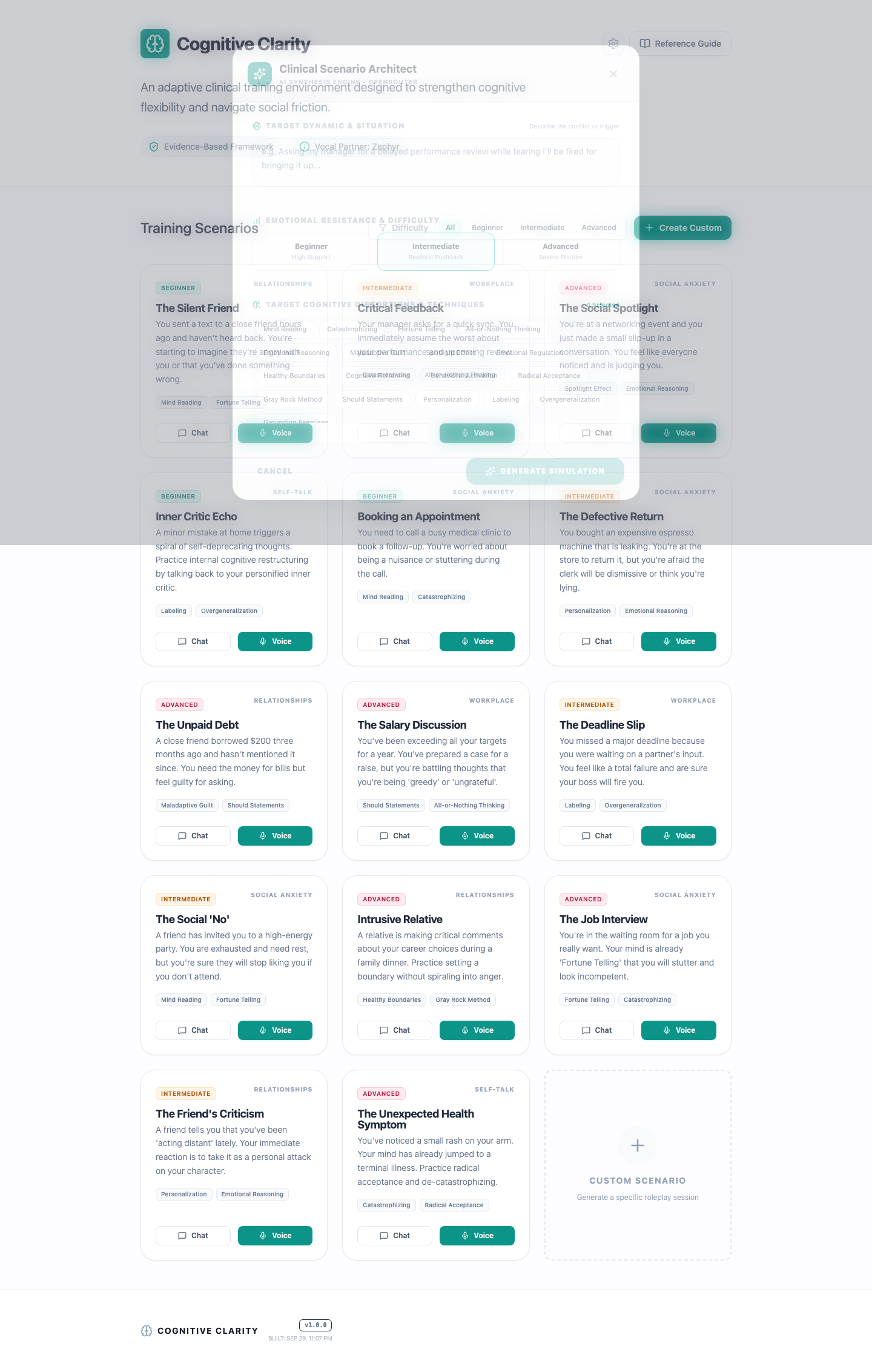 SCENARIO GENERATOR MODAL