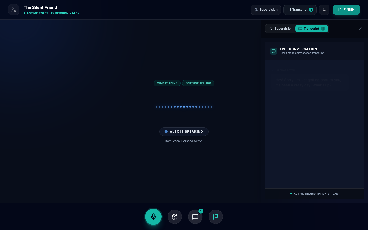 VOICE TRANSCRIPT DRAWER