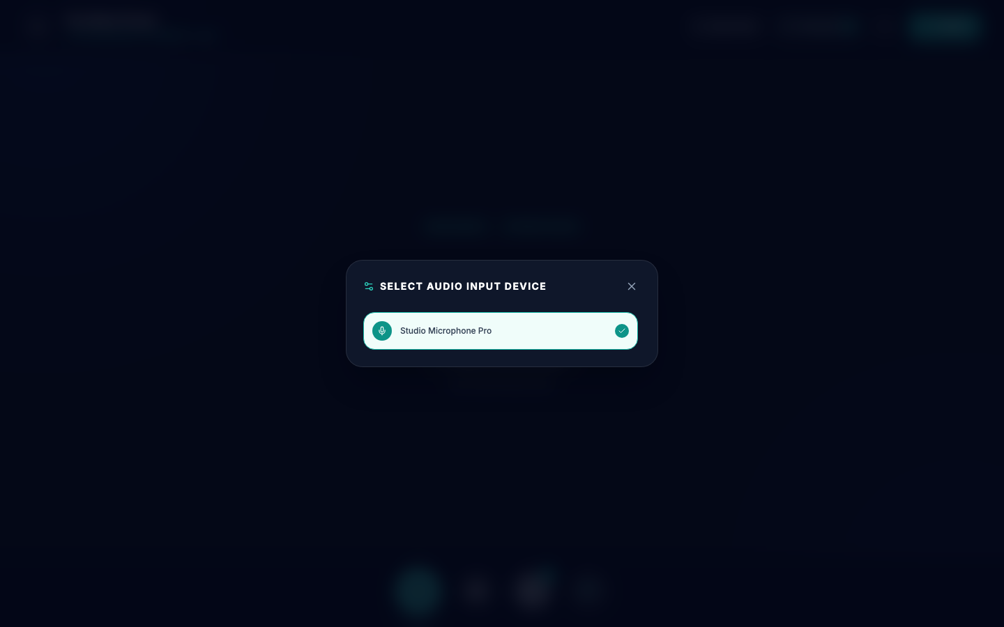 VOICE AUDIO SETTINGS MODAL