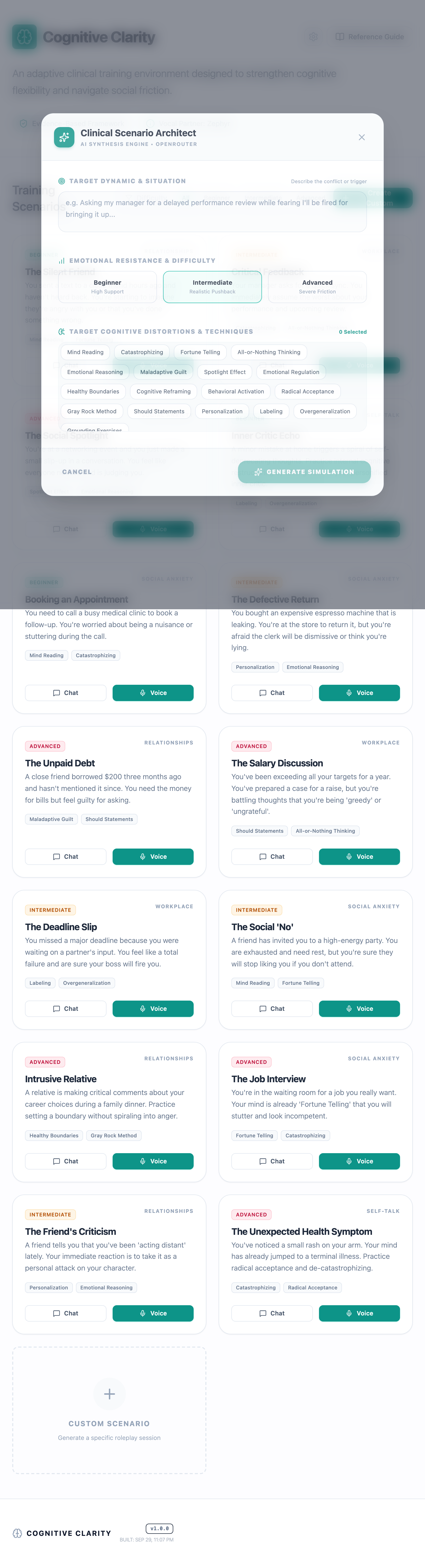 SCENARIO GENERATOR MODAL
