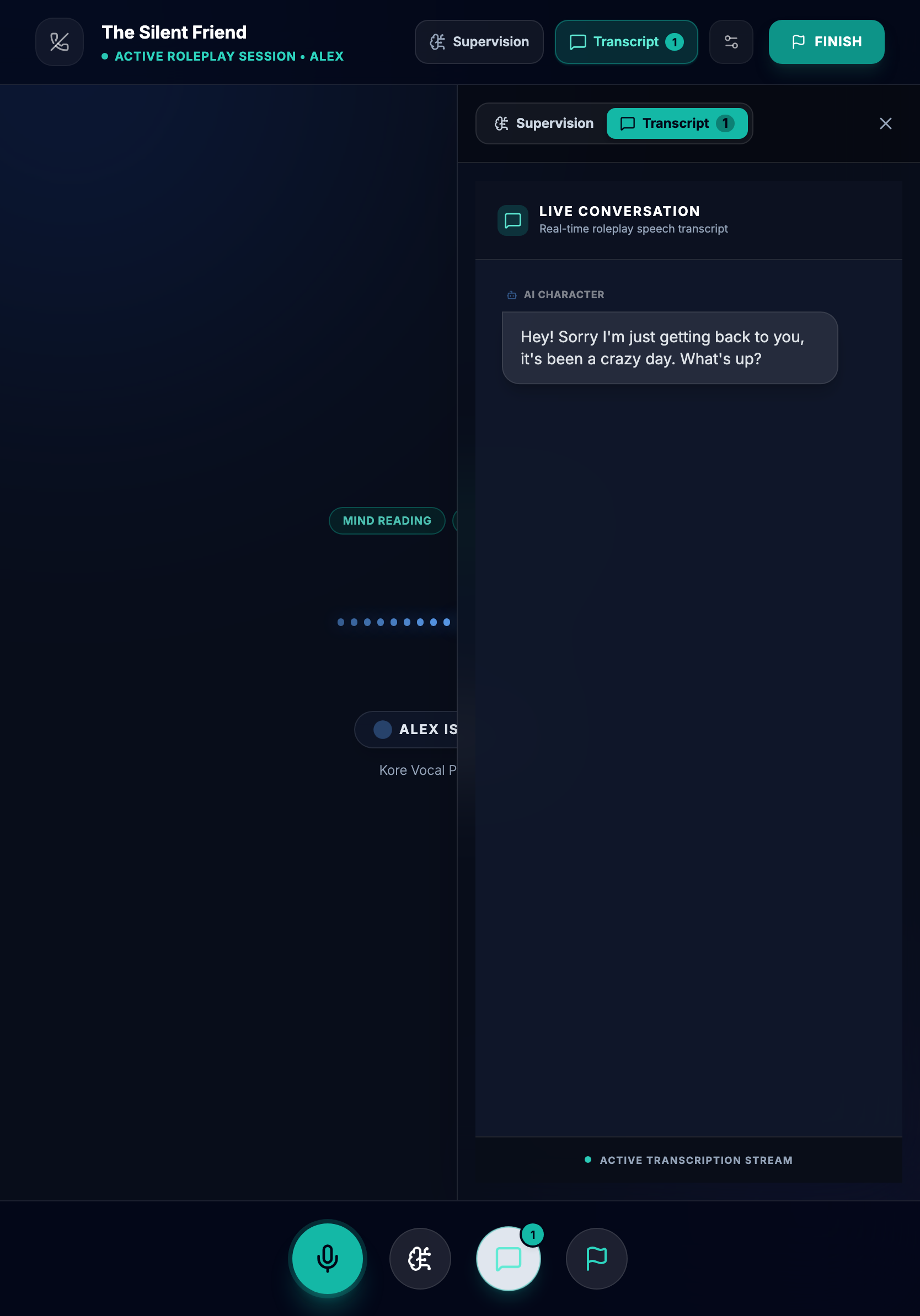 VOICE TRANSCRIPT DRAWER