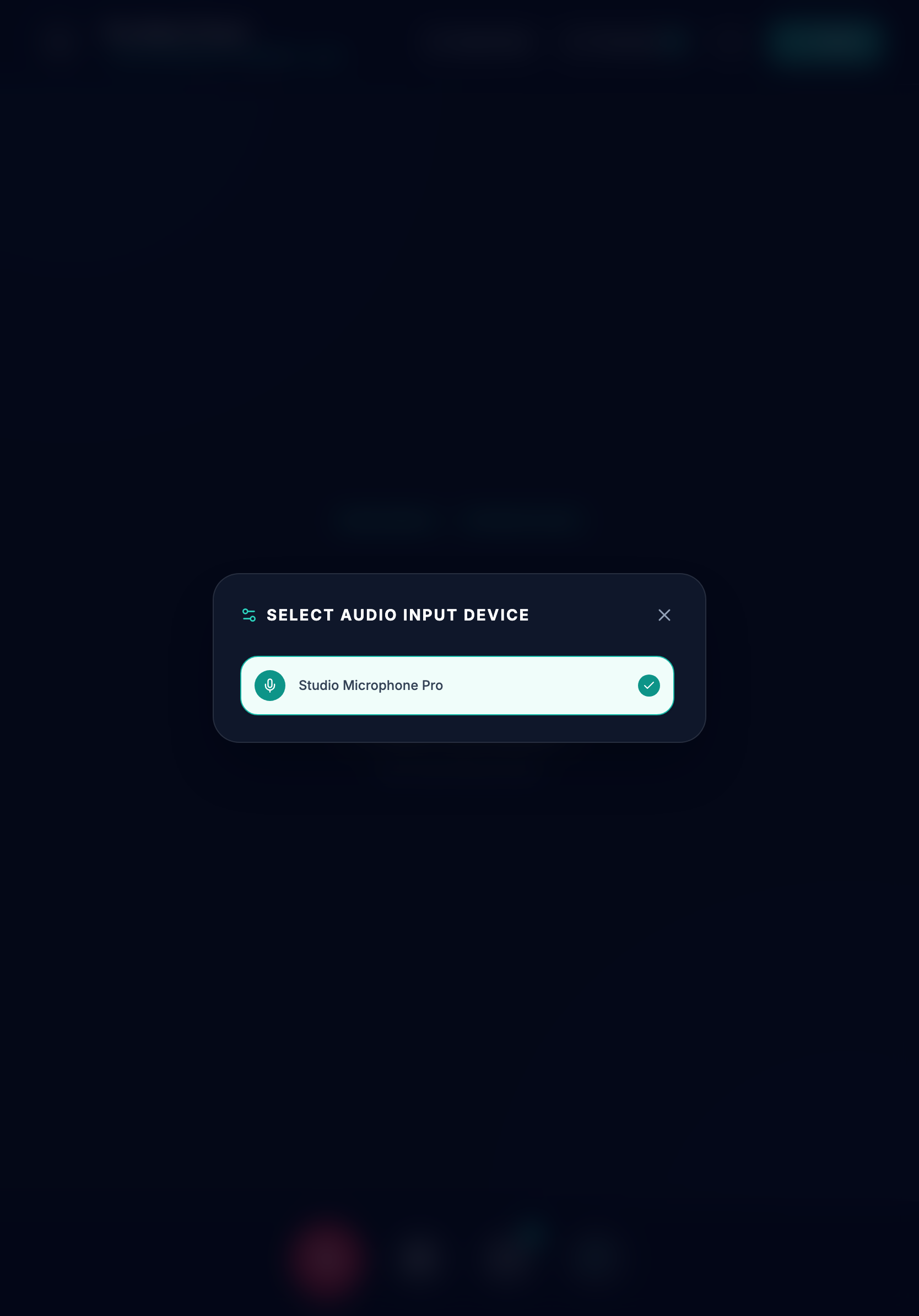 VOICE AUDIO SETTINGS MODAL