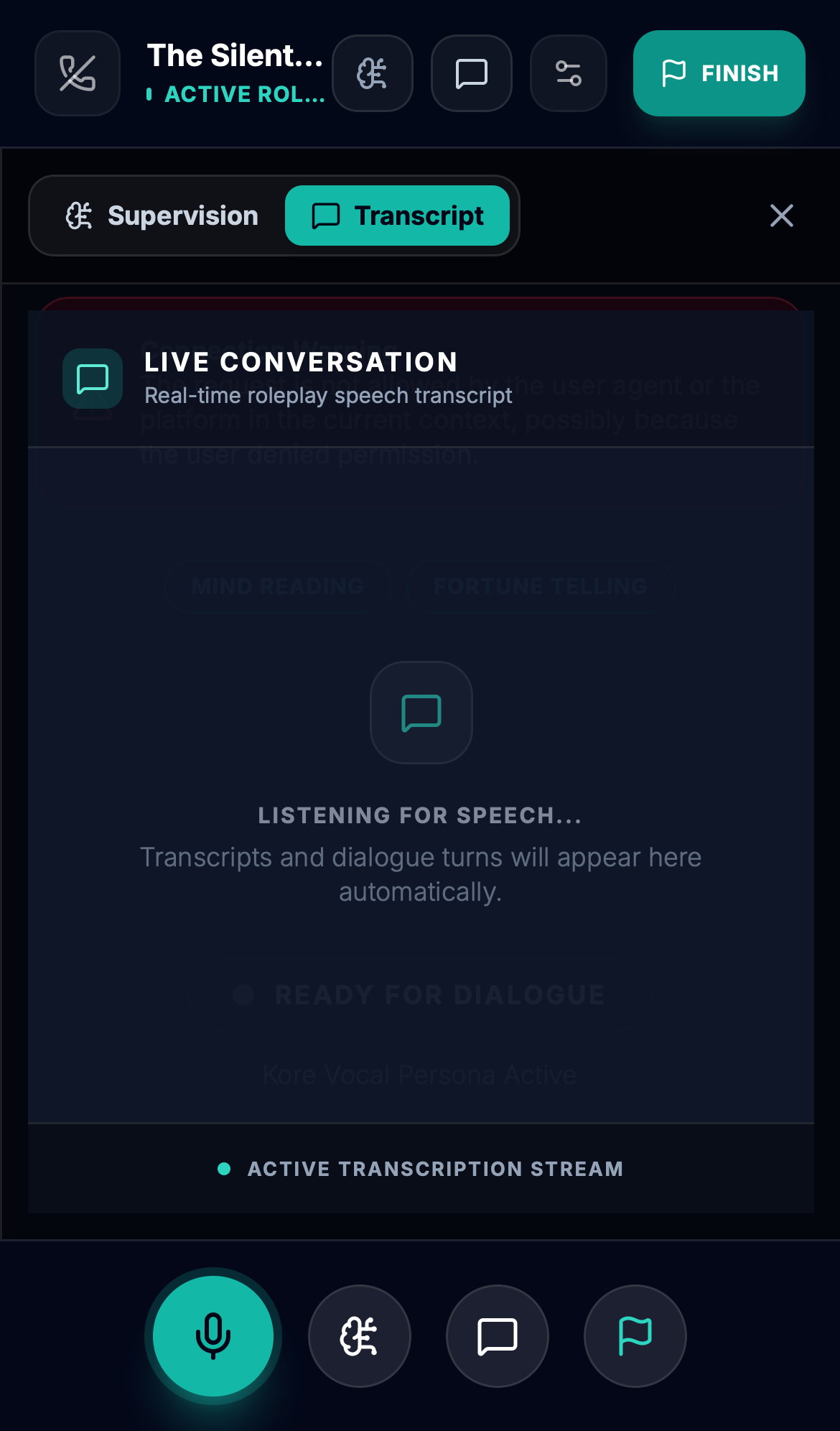 VOICE TRANSCRIPT DRAWER