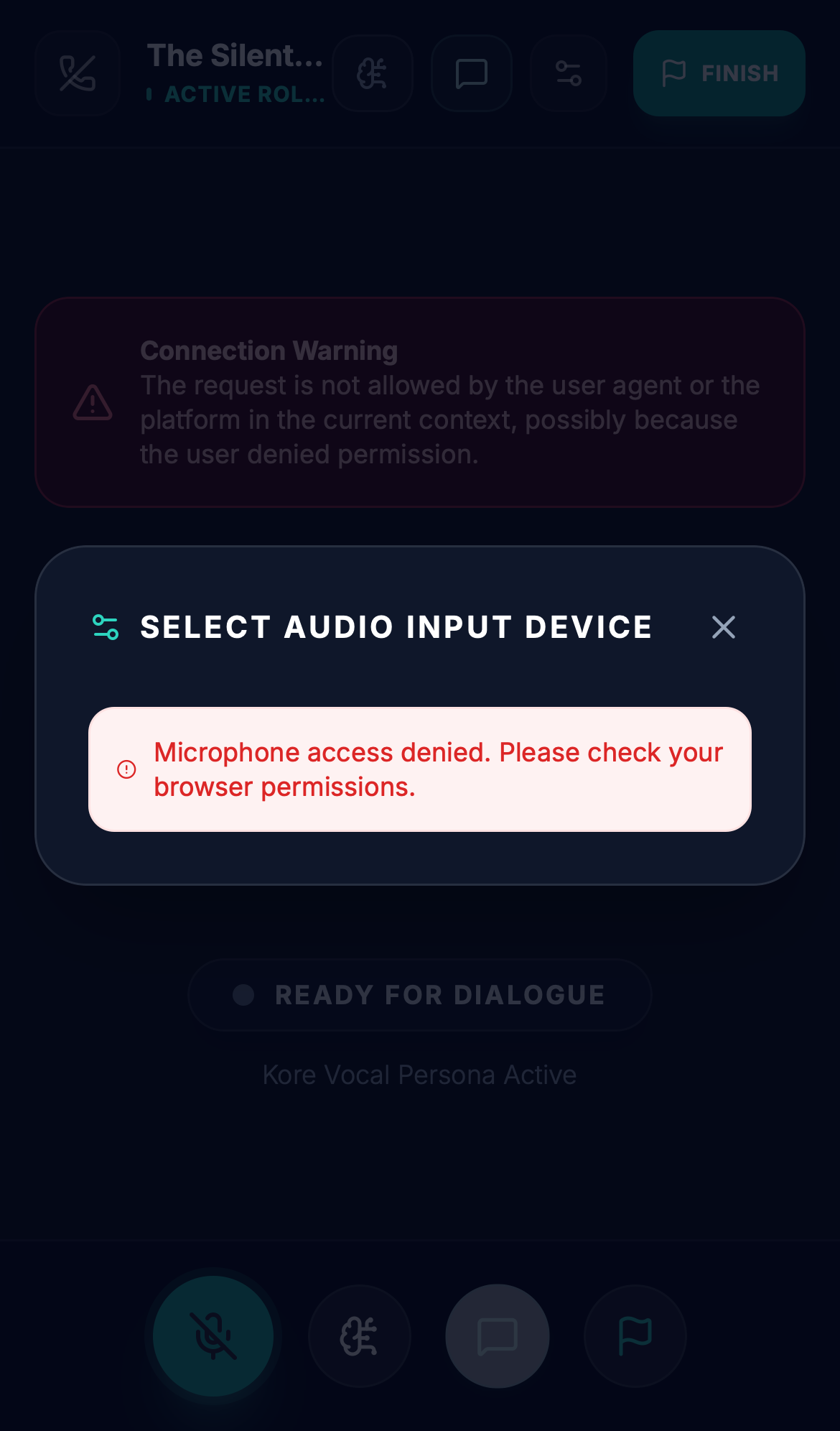 VOICE AUDIO SETTINGS MODAL